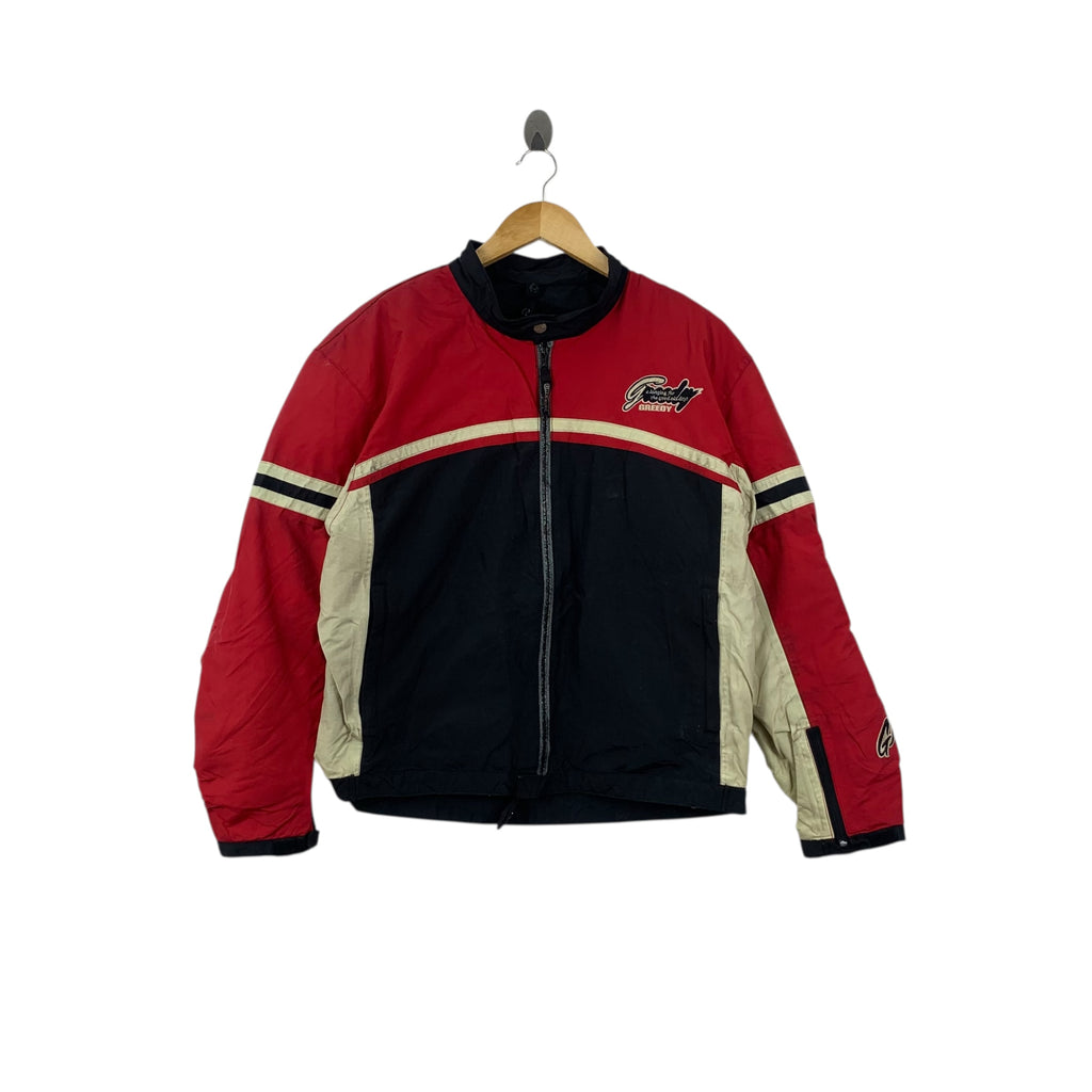 GREEDY MOTORCYCLE GEAR Coated Taslan Uniform Safety Jacket Parka Windbreaker Zipper Coat