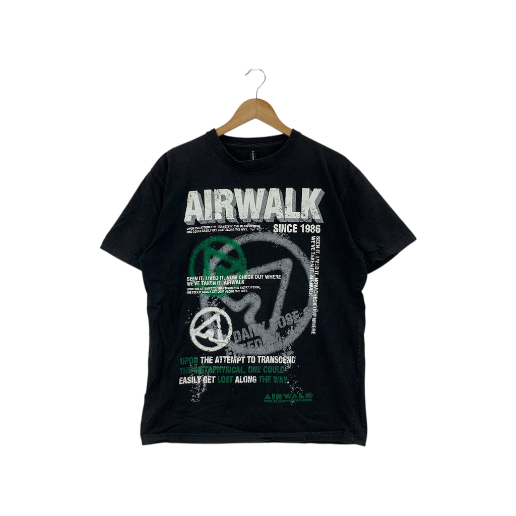 AIRWALK SKATEBOARD Modern Streetwear Graffiti Tee Shirt Top Anarchy Logo