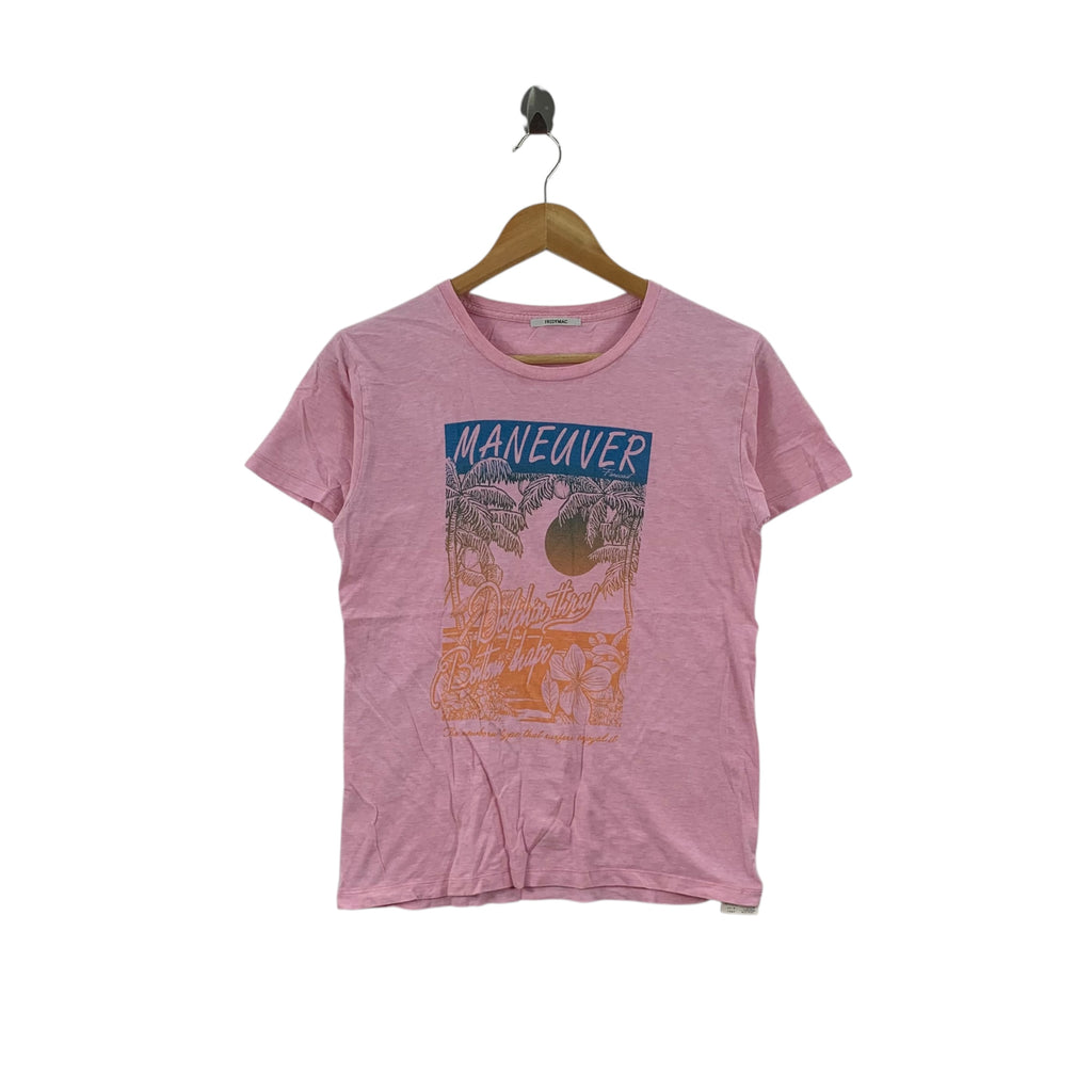 FREDYMAC JAPAN DALUC Hawaii Pink Coconut Tee Shirt Top Beach Vacation