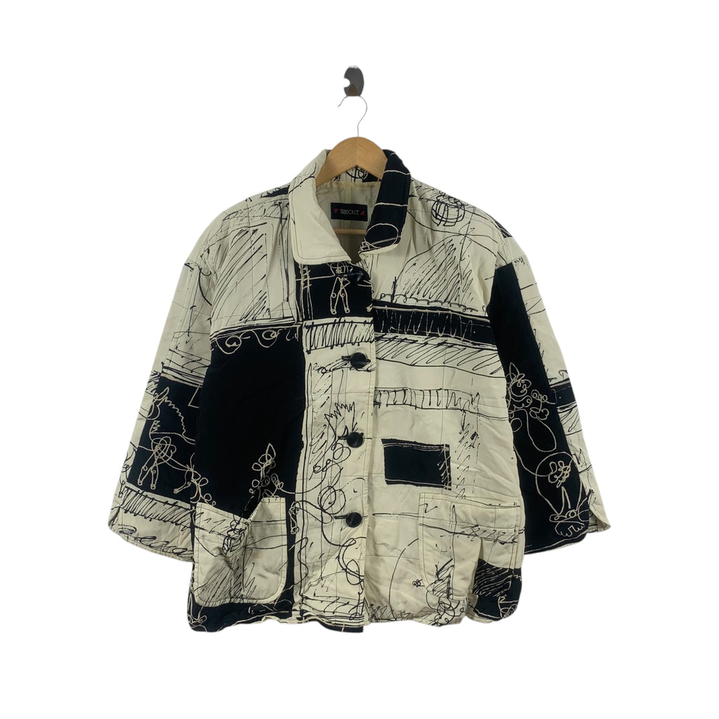 Vintage SUNDOLCE JAPAN PAINTING Patchwork Jacket Windbreaker Parka