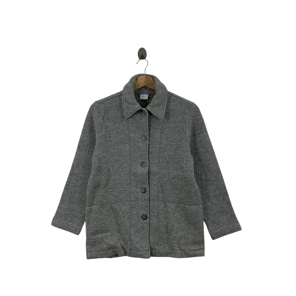 Vintage LACOSTE PARIS Button Up Wool Gray Jacket Parka Windbreaker
