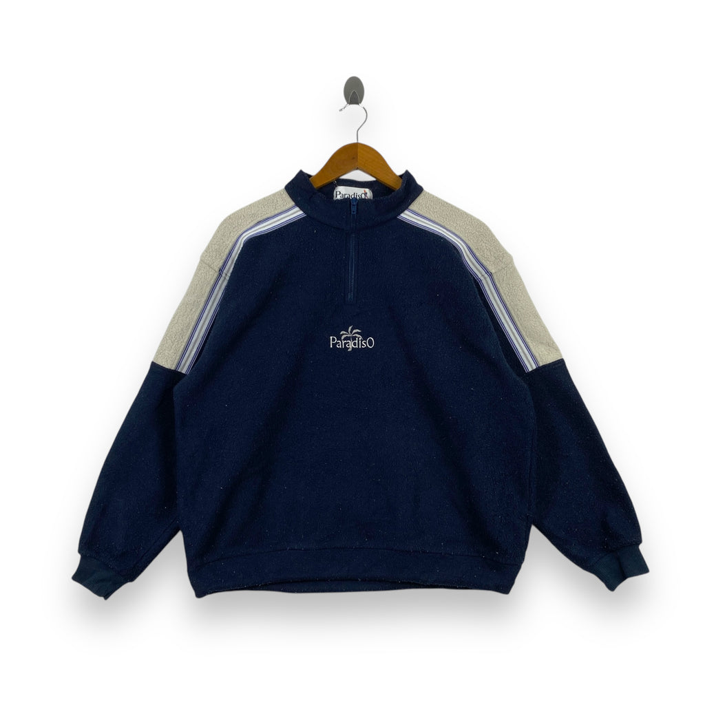Vintage PARADISO OUTDOOR Half Zipper Pullover Fleece Sweater Windbreaker