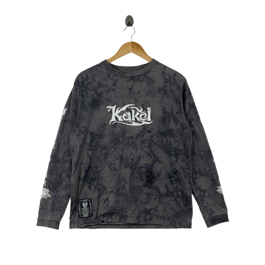 KAKEI JAPAN DRAGON Tribal Tie Dye Flame Tee Shirt Top Japan Designer