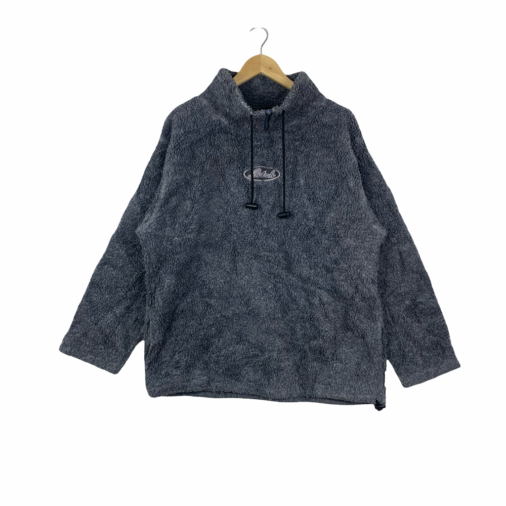 Vintage BITCH SKATEBOARDS Fleece Sweatshirt Half Zip Pullover Sherpa
