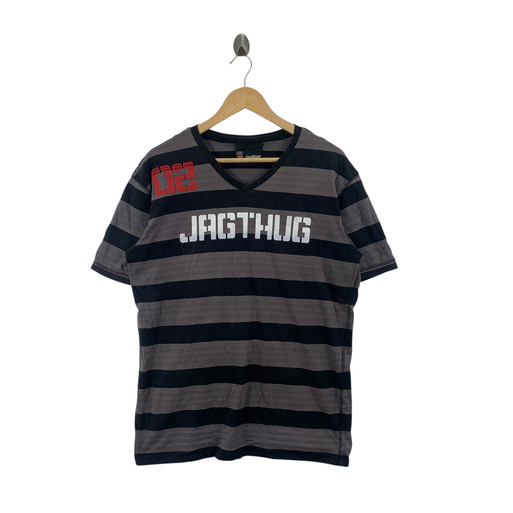 JAGTHUG JAG JEANS Collection Striped Tee Shirt Top V-Neck Bronx New York
