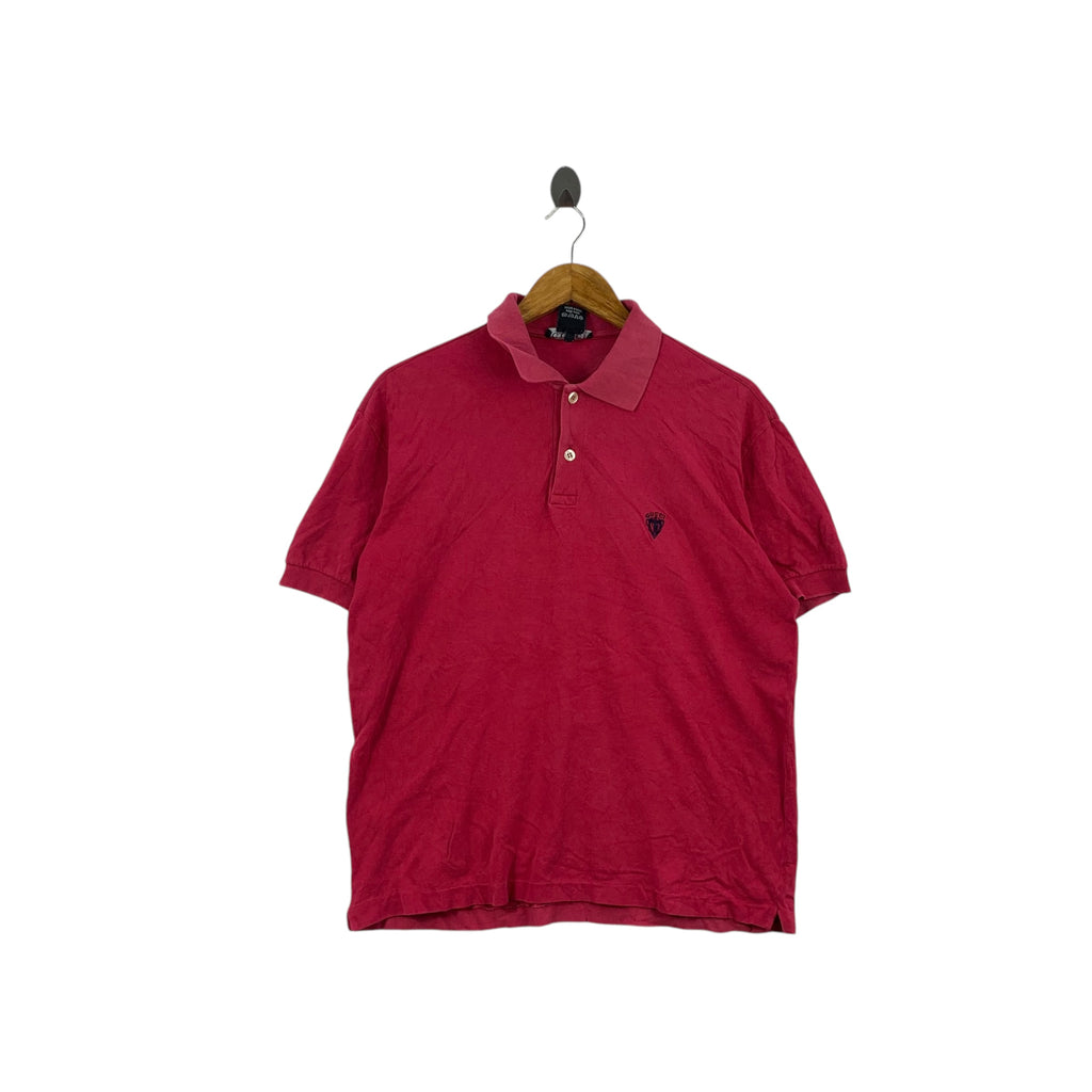 Vintage 90’ GUCCI Made In Italy Embroidered Logo Polo Tee Shirt Top Minimalist Design
