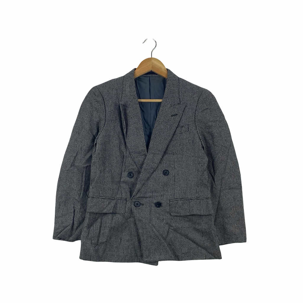Vintage BURBERRYS HOUNDSTOOTH DOUBLE  Breasted Tailored Blazer Coat
