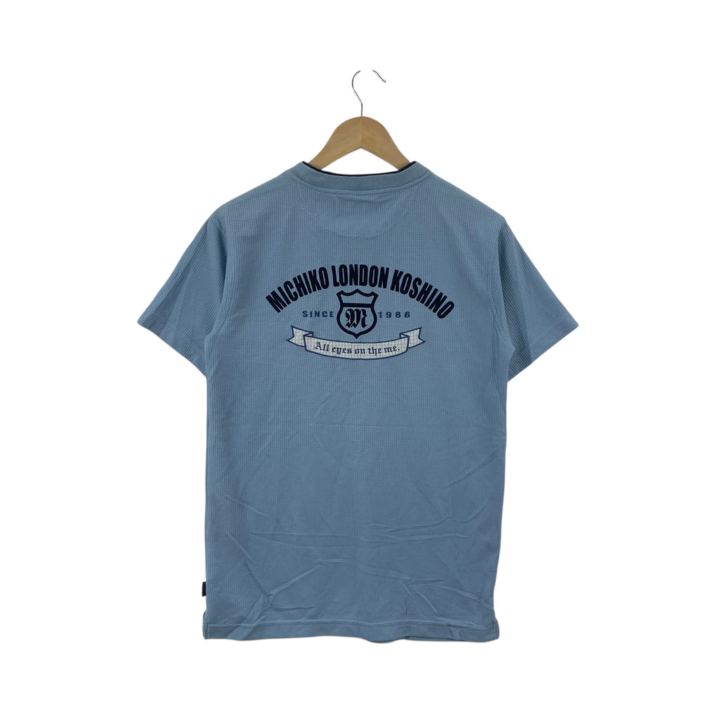 MICHIKO LONDON KOSHINO Embroidered Logo Tee Shirt Top Design Studio