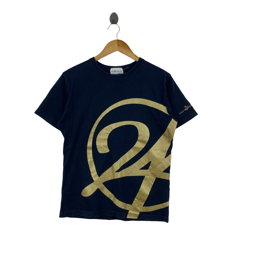 Vintage GOLD 24 KARATS Diggers Big Logo Graphic T-Shirt Gold Print Streetwear