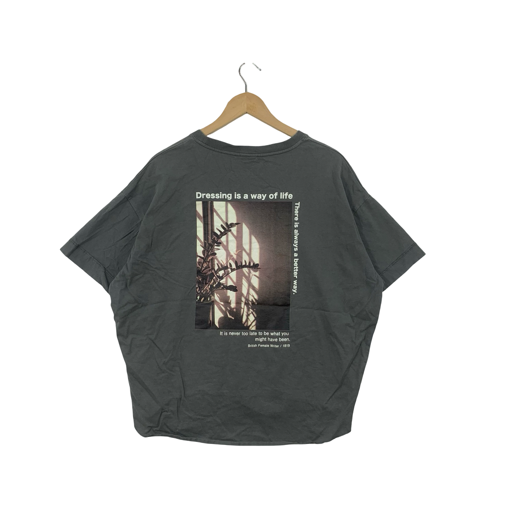 RAG MACHINE Japanese Brand Frame Print On Back Tee Shirt Top Oversized