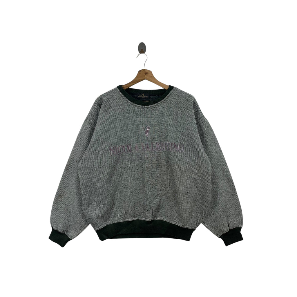 Vintage NICOLA VALENTINO ITALY Embroidered Sweatshirt Sweater Pullover Jumper