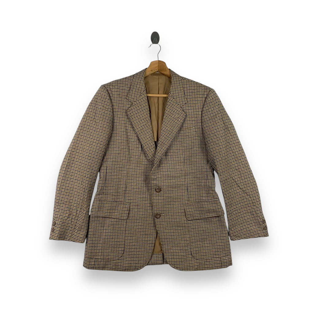 Vintage JOHN WEITZ Houndstooth 2 Button Blazer Coat Classic Plaids Checks