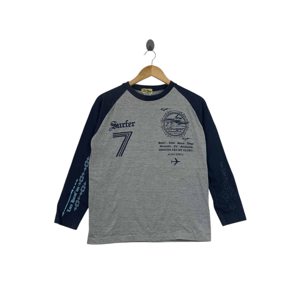 LOCO HAWAII COUGAR Surfer Tribal Logo Tee Shirt Top Surf Beach