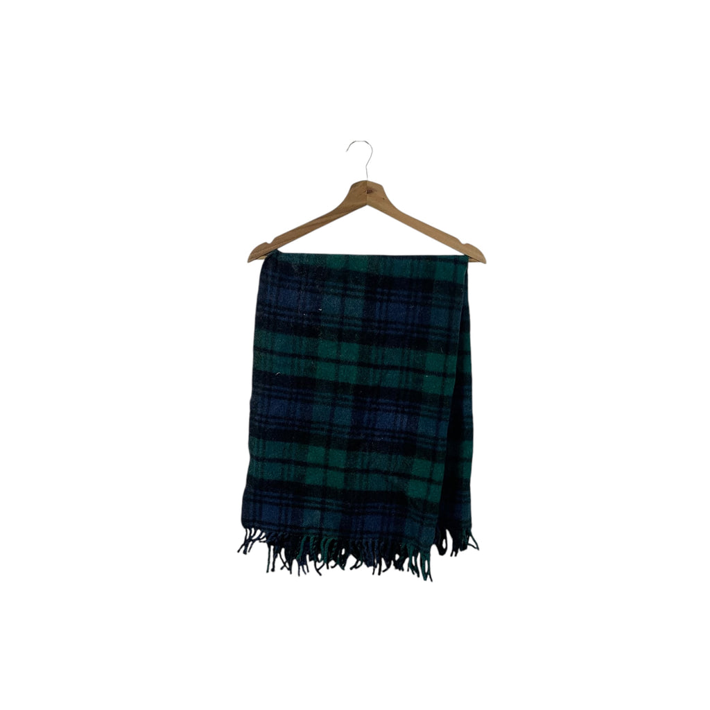 Vintage TEXTILIMPAX ANNA Plaids Checks Tartan Muffler Scarf Shawl Fringes