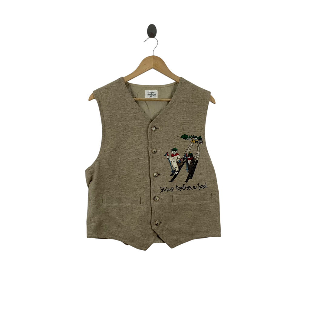 Vintage 90s JEAN CHARLES CASTELBAJAC Skiing Tyrol Vest Jacket Windbreaker Embroidered Logo