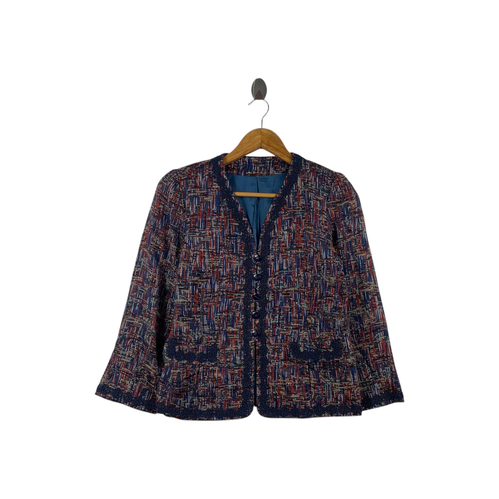 Vintage JAPAN DESIGNER HARAJUKU Braid Trim Coat Tweed Jacket