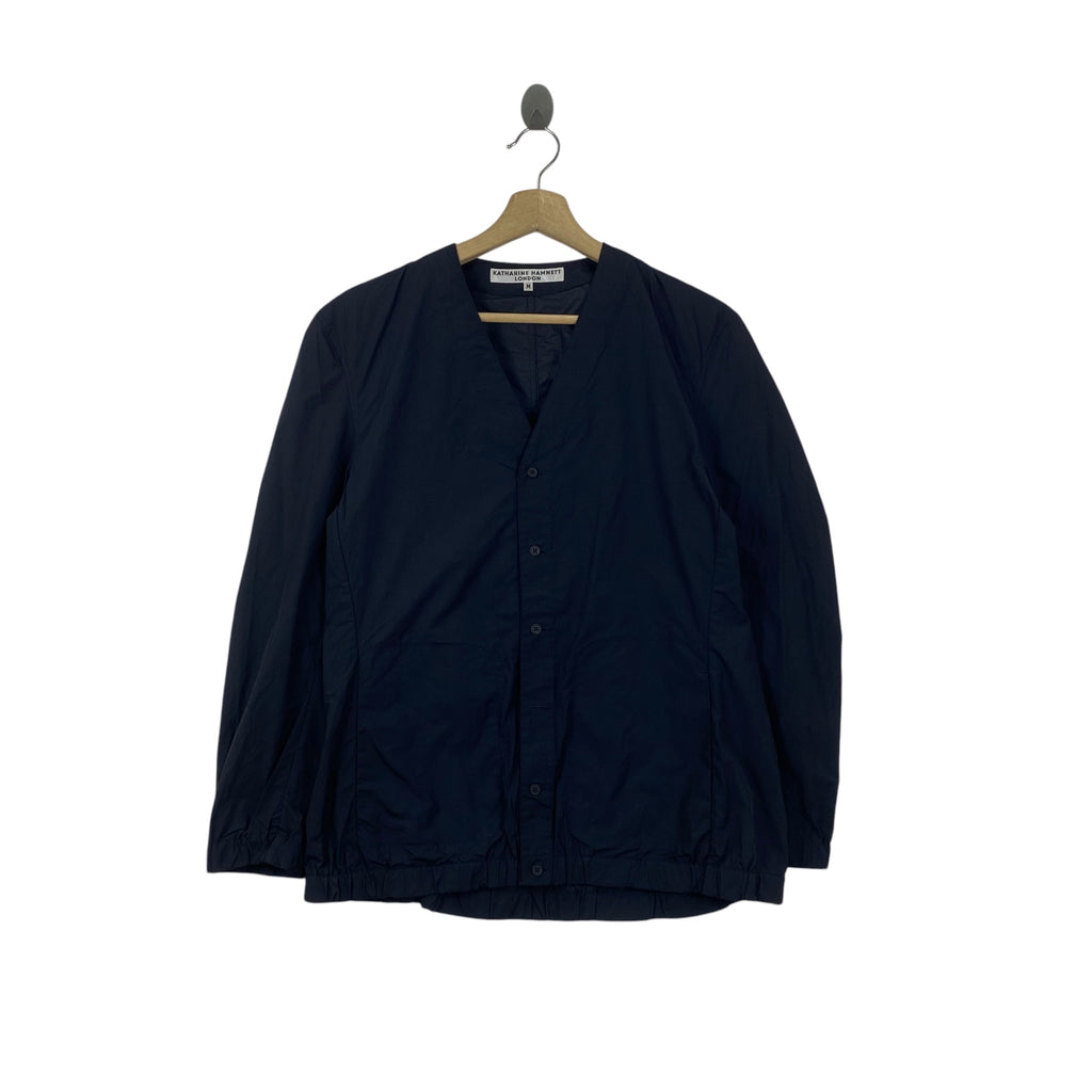 Vintage KATHARINE HAMNETT LONDON V-Neck Button Front Jacket Minimalist Designer Casual Windbreaker