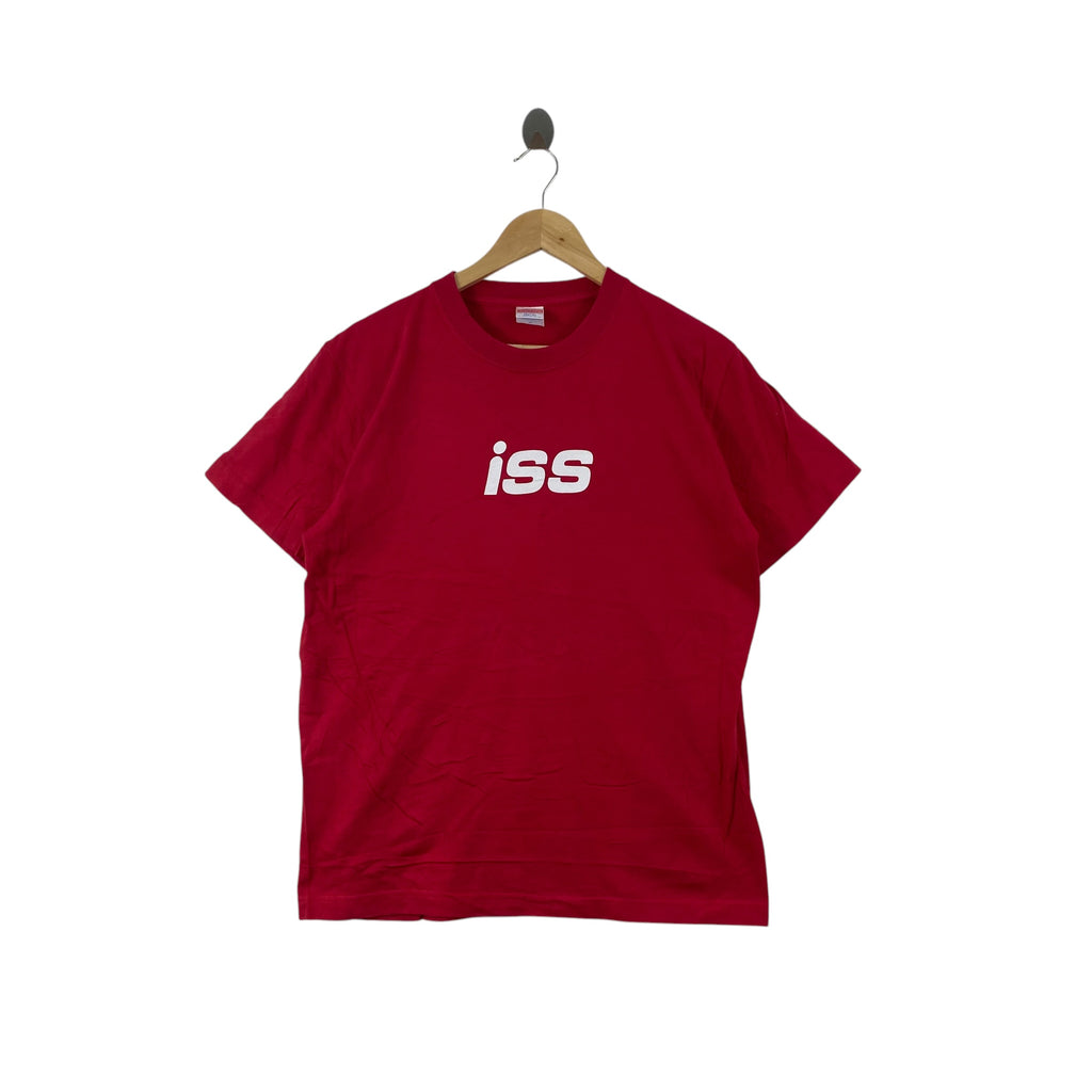 Vintage Y2K ISS United Athle Graphic Tee Shirt 2000s Japanese Streetwear Minimal Logo