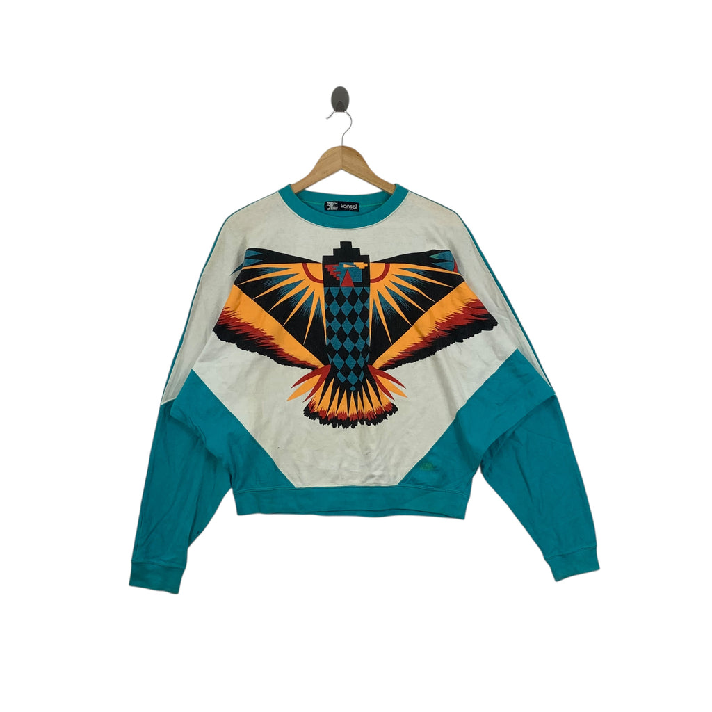 Vintage 80’ KANSAI YAMAMOTO Bird Of Paradise Eyes Tag Sweatshirt Pullover Jumper Sweater Artwork Painting
