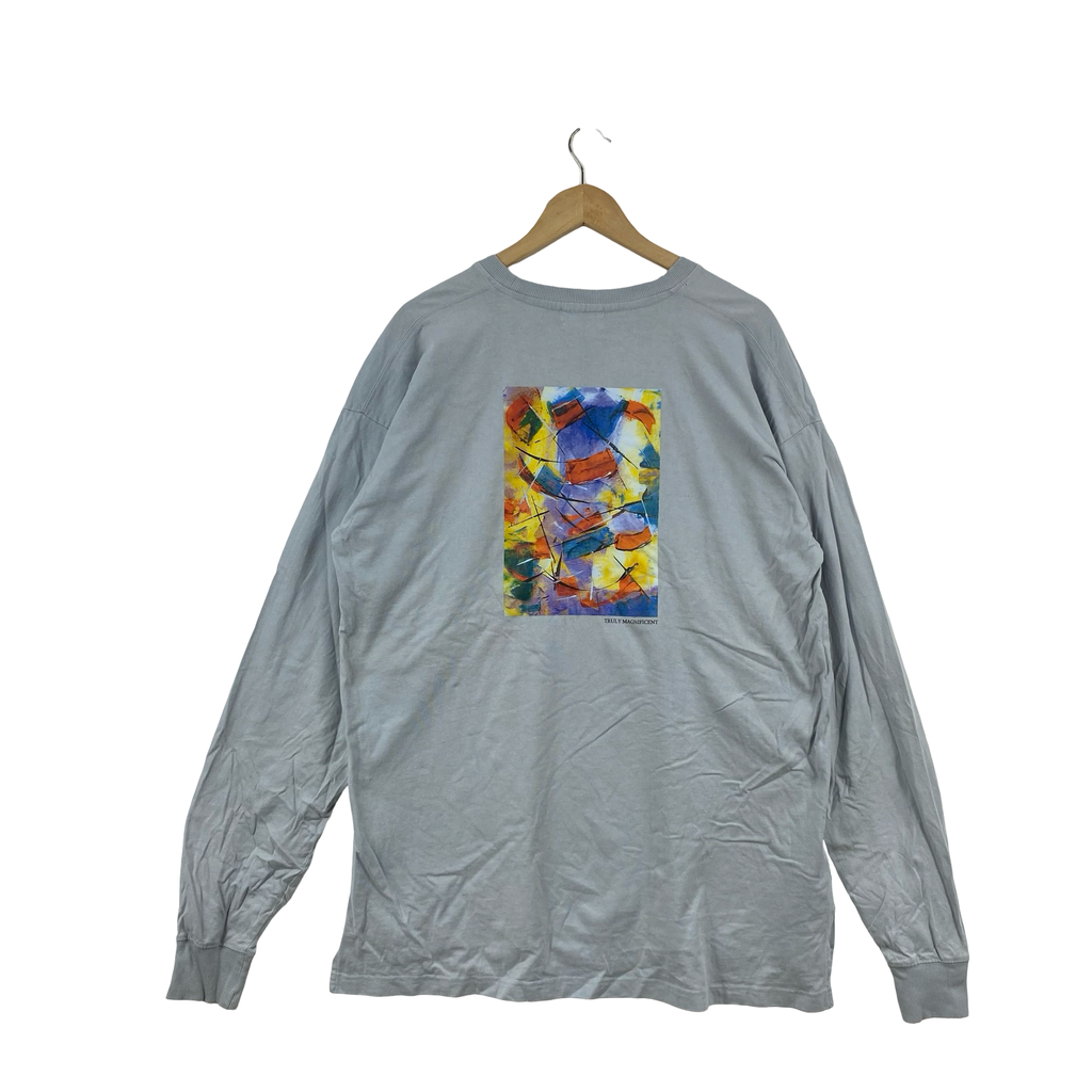 DENIFITS MEMENTO Capricious Long Sleeve Tee Shirt Minimalist Embroidered Logo Crewneck Oversized Casual Japanese Streetwear