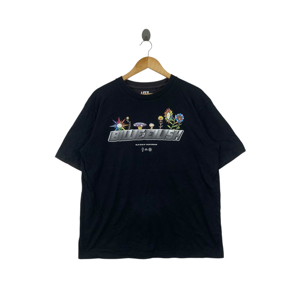TAKASHI MURAKAMI x UNIQLO x BILLIE EILISH Baggy Tee Shirt Top Illustration Singer