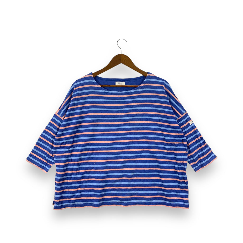 BEAMS PLUS HEART Japan Oversized Striped Baggy Tee Shirt