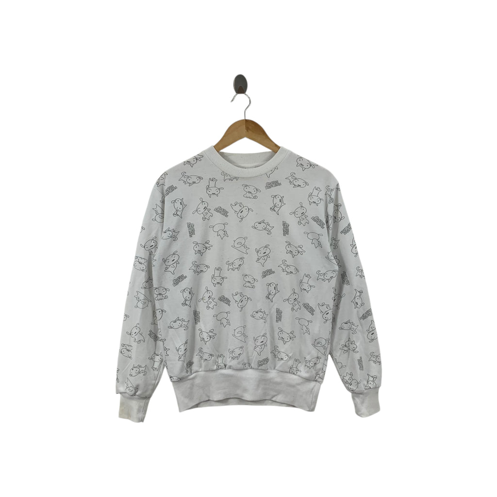 CRAYON SHIN CHAN Shiro Over Print Anime Manga Sweatshirt Sweater Top AOP Cartoon