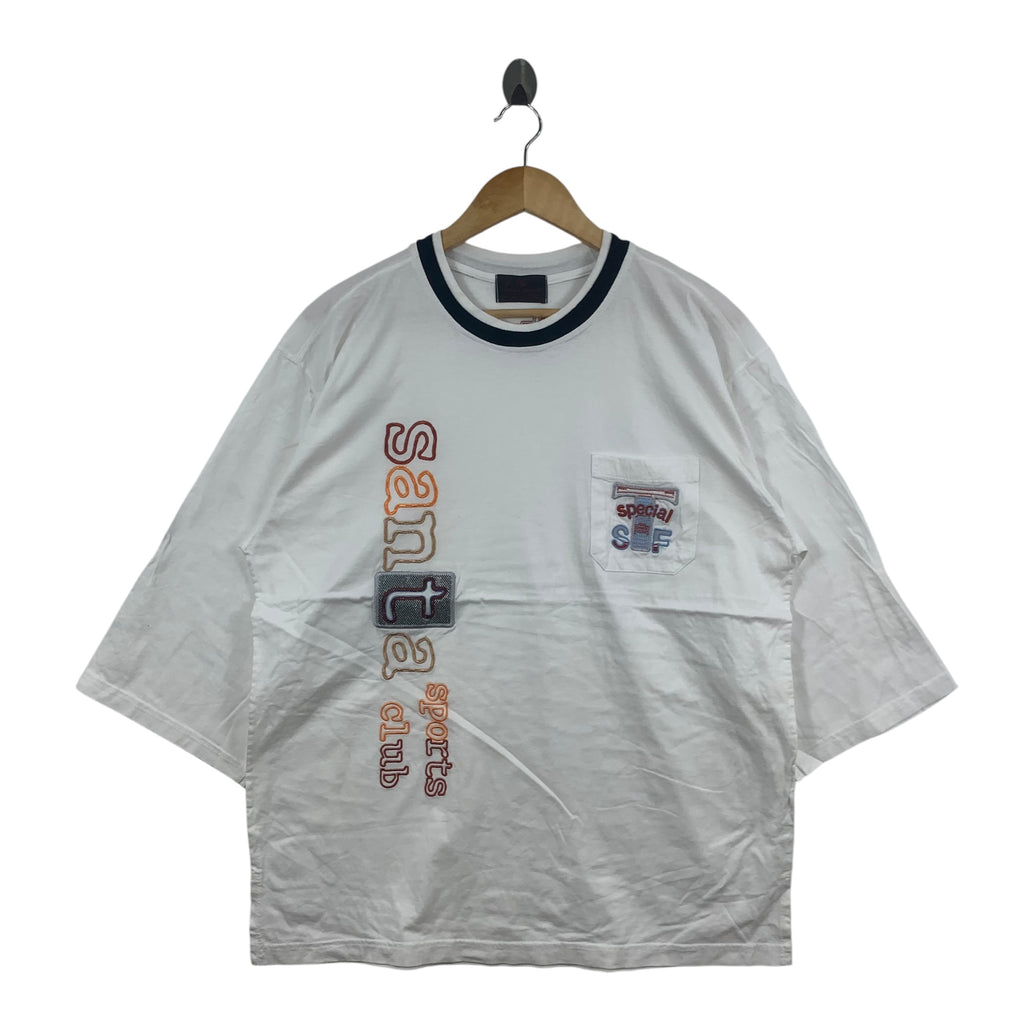 SANTA SPORTS CLUB Embroidered Logo Tee Shirt Top Multicolor