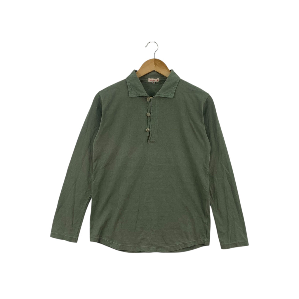 Vintage 45RPM STUDIO Japan Natural Pure Dye Tee Shirt Top Polo Long Sleeve