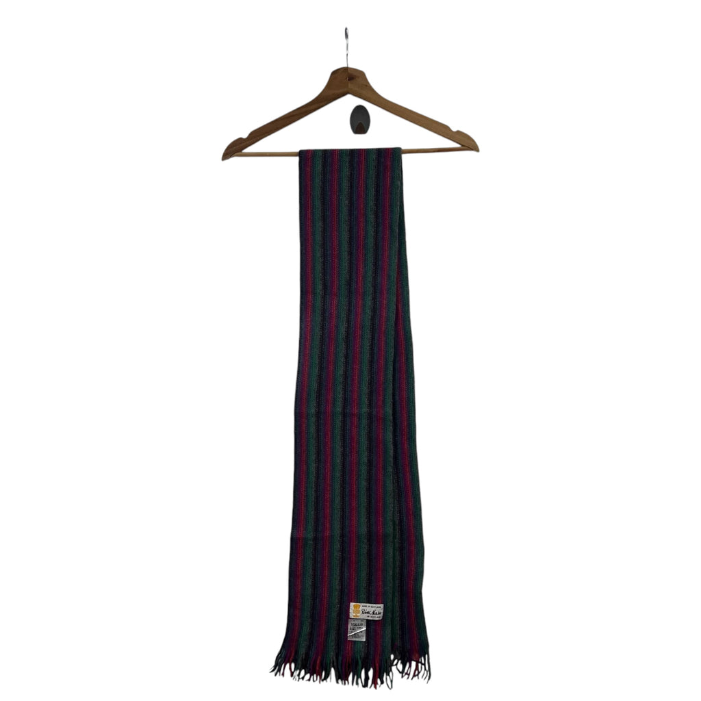 Vintage ROBERT MACKIE SCOTLAND Striped Muffler Scarf Shawl Fringes