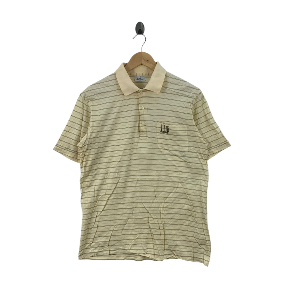 Vintage DUNHILL ITALY SPORT Collection Golf Polo Tee Shirt Top Crest Striped