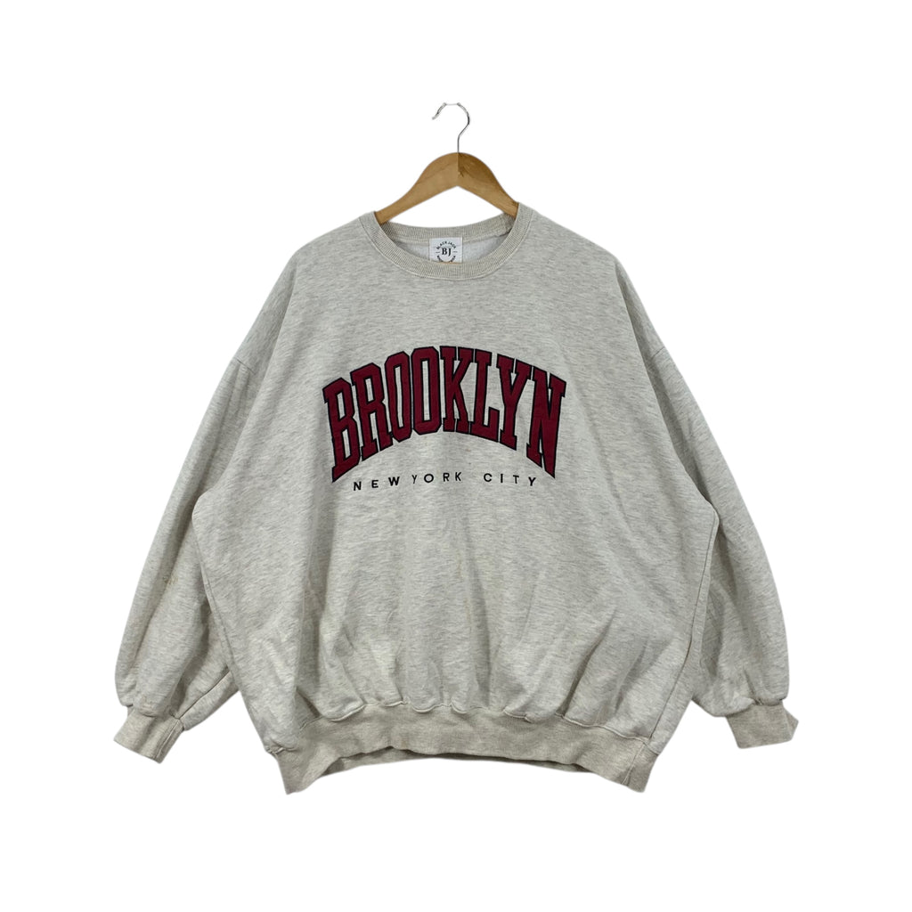 Vintage BROOKLYN NEW YORK CITY Boxy Baggy Sweatshirt Sweater Pullover Jumper Collegiate