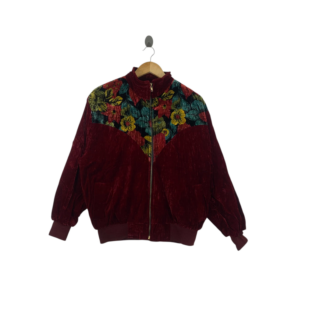 Vintage YUN FASHION JAPAN Floral Sukajan Bomber Jacket Windbreaker  Velvet