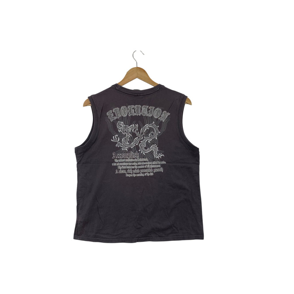 BAY LEAF BLACK DRAGON Skateboard Graffiti Y2K Evolution Tank Top Tee Shirt