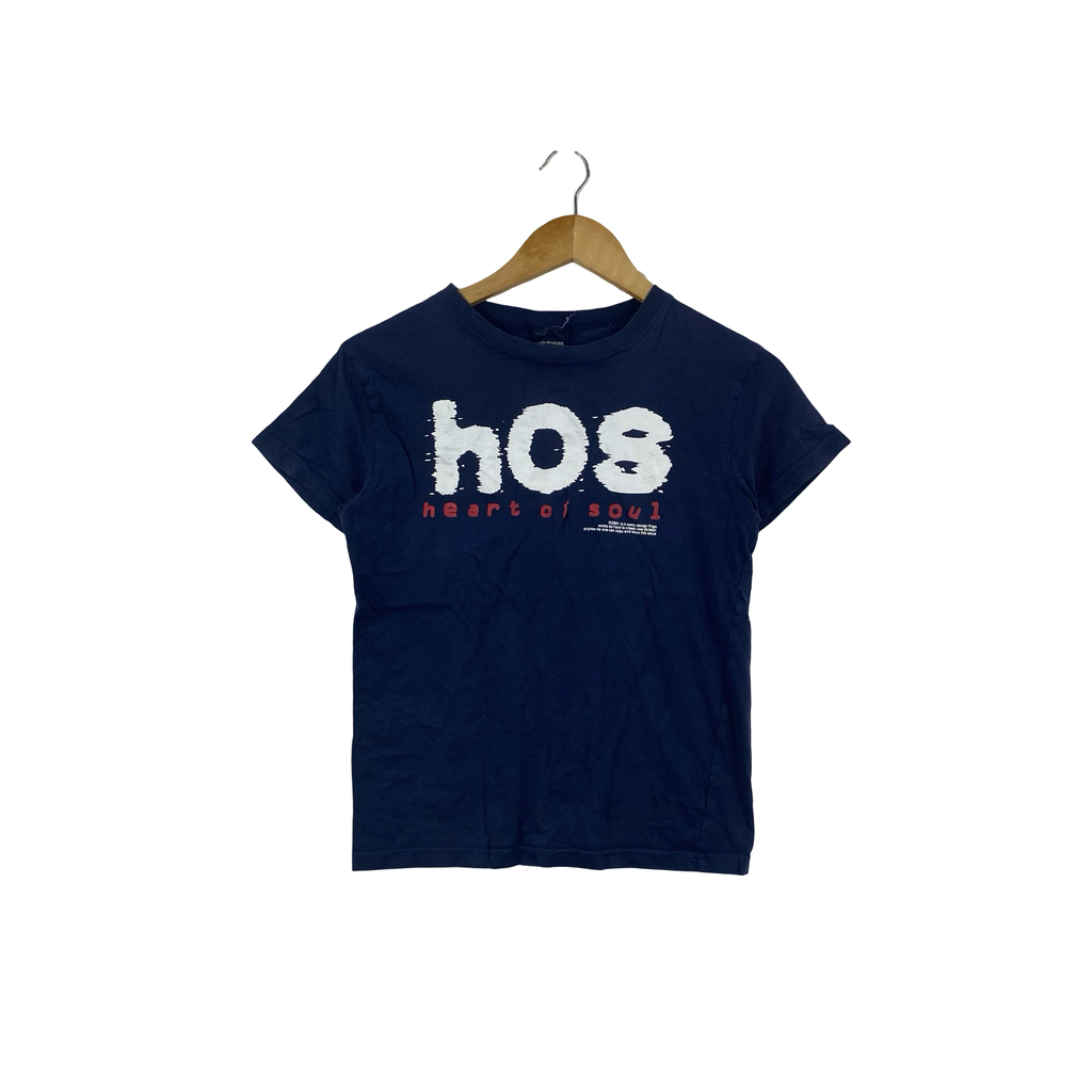 Vintage NOWHERE HOS Heart Of Soul Graphic T-Shirt Streetwear  Casual Y2K