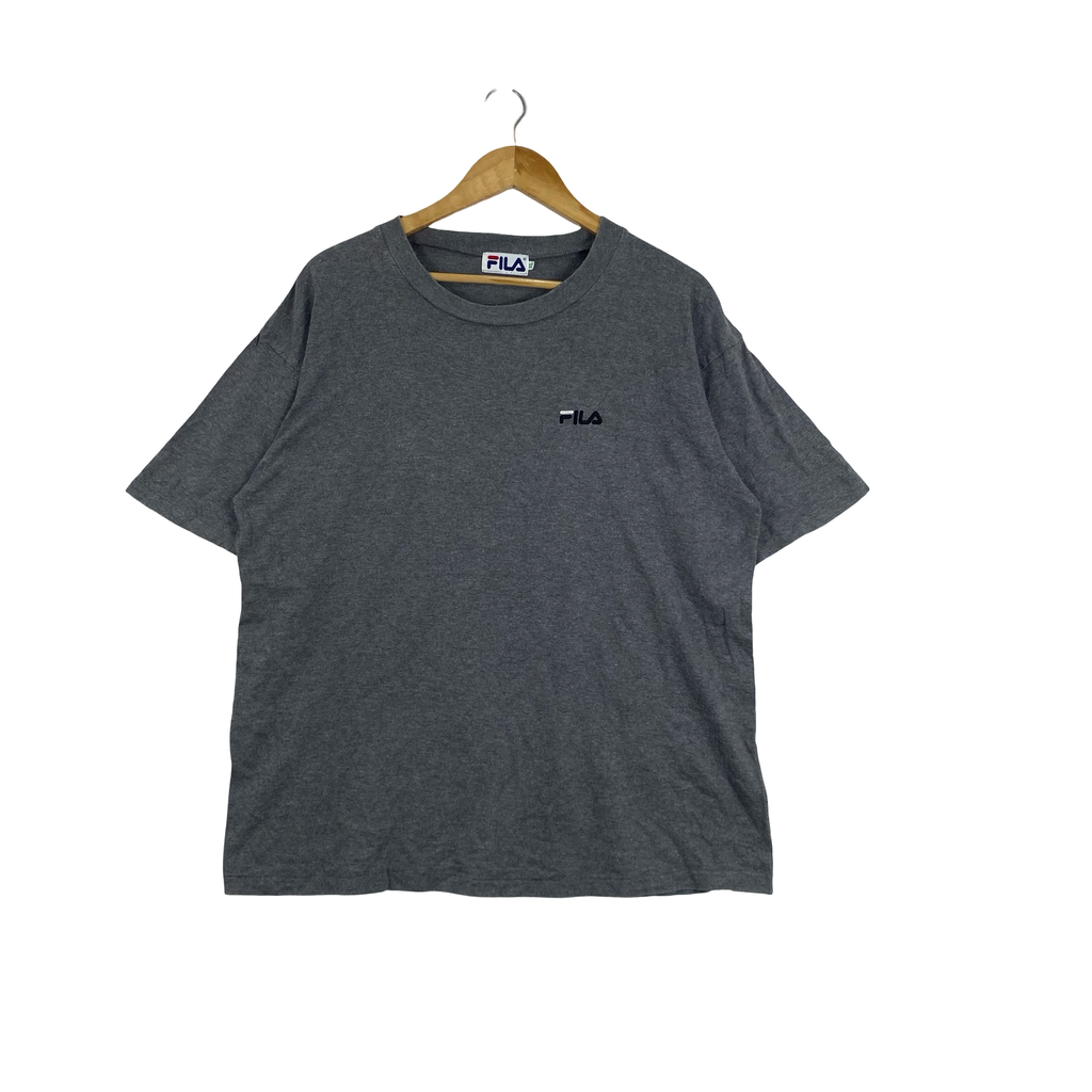 Vintage FILA Tee Shirt Heather Minimal Embroidered Logo Casual Sportswear Style Retro Streetwear Crewneck Short Sleeve