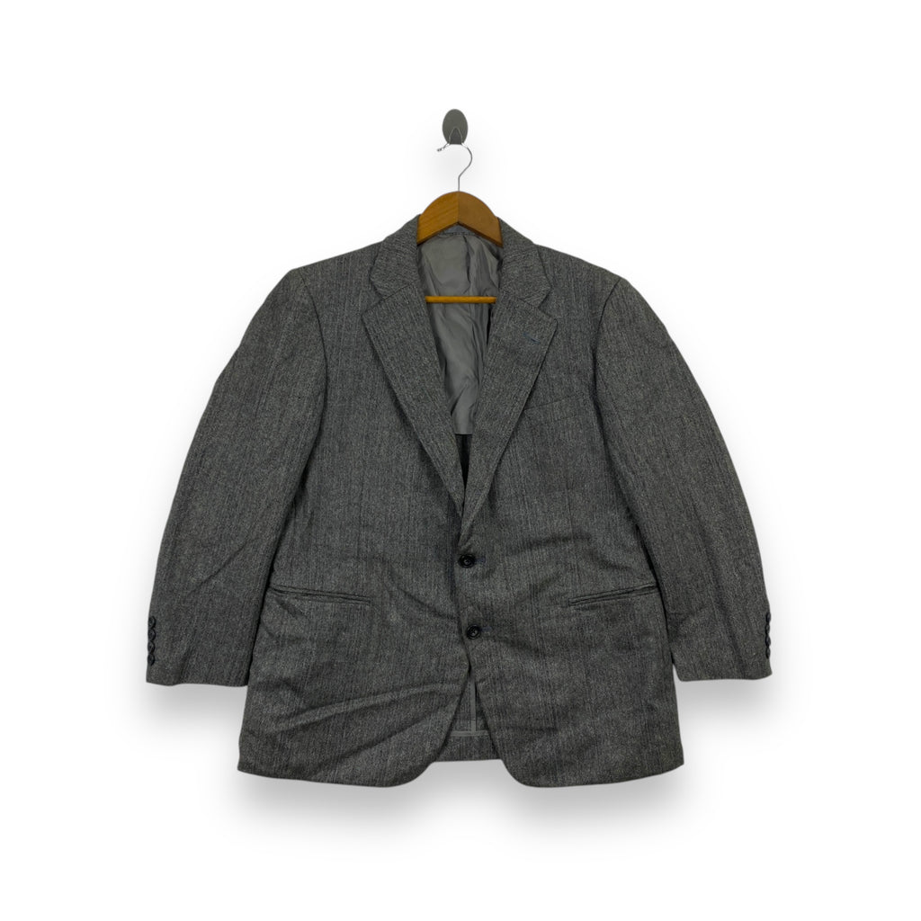Vintage BURBERRY LONDON Grey Houndstooth Blazer Coat Classic Suit Jacket 2