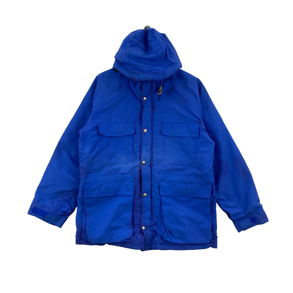 intage L.L.BEAN Baxter State Parka Hooded Down Jacket Blue Buffalo Plaid Outdoor Coat Retro Winter Parka Hiking Jacket