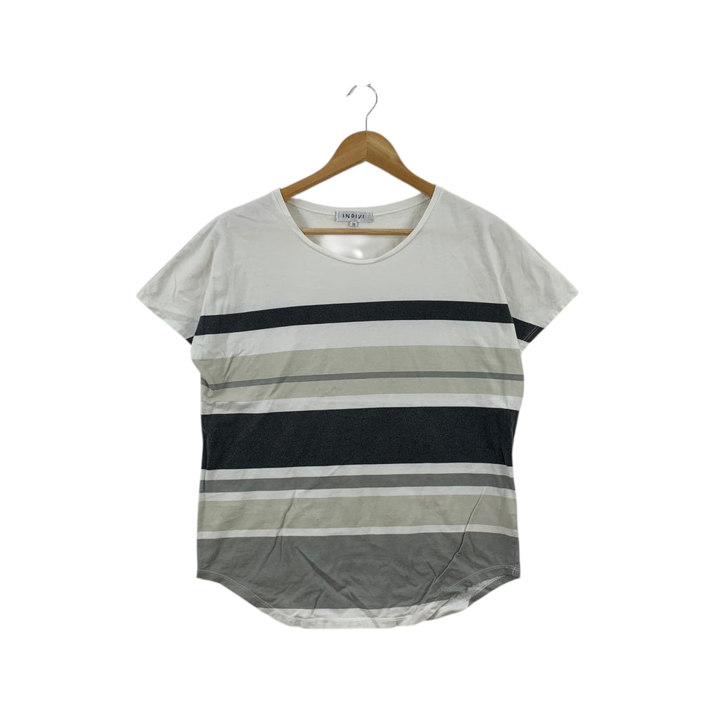 INDIVI JAPAN SHIBUYA COLLECTION Striped Boxy Tee Shirt Top