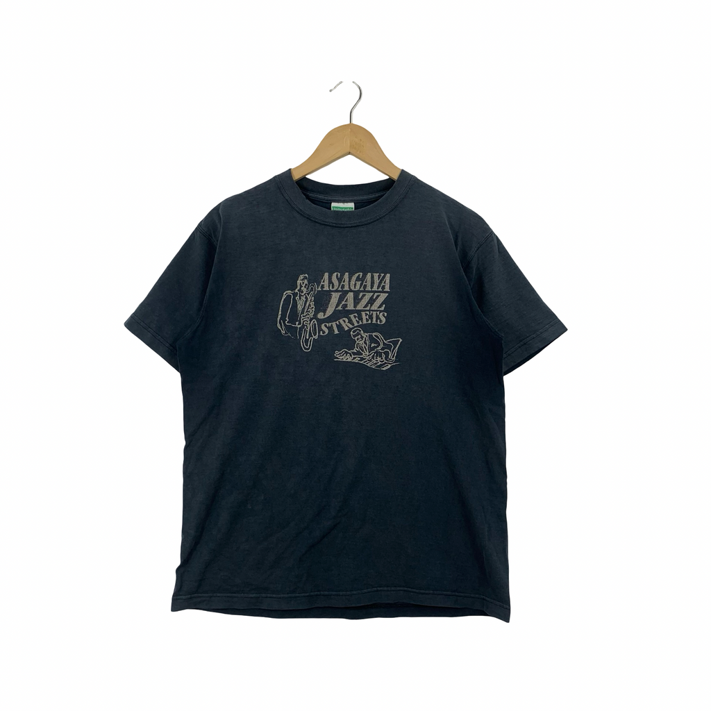 Vintage ASAGAYA JAZZ STREET Annual Jazz Festival Tee Shirt Top Illustration Jazz