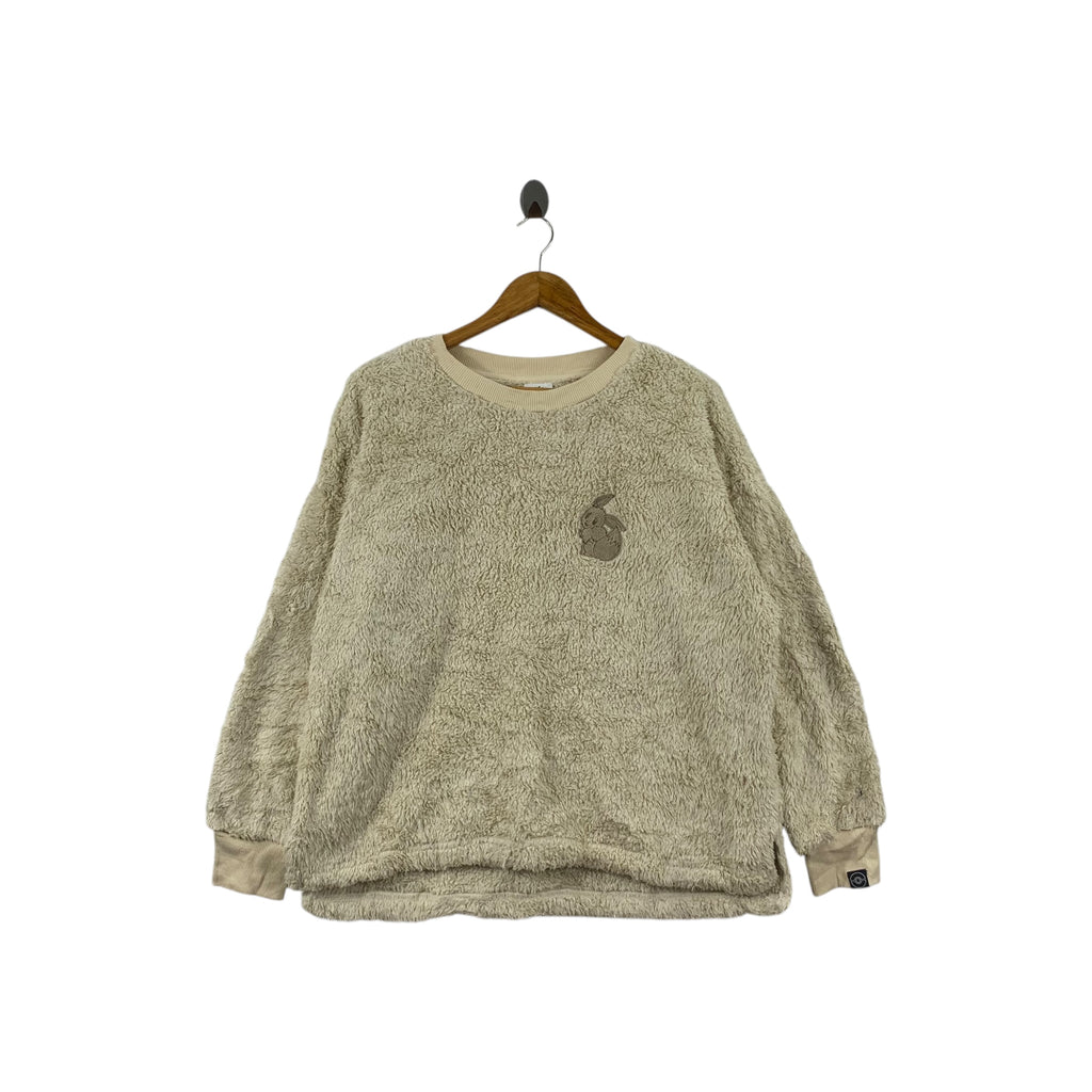 GU x POKEMON EEVEE Fluffy Collection Fleece Sweater Sweatshirt Pullover Jumper
