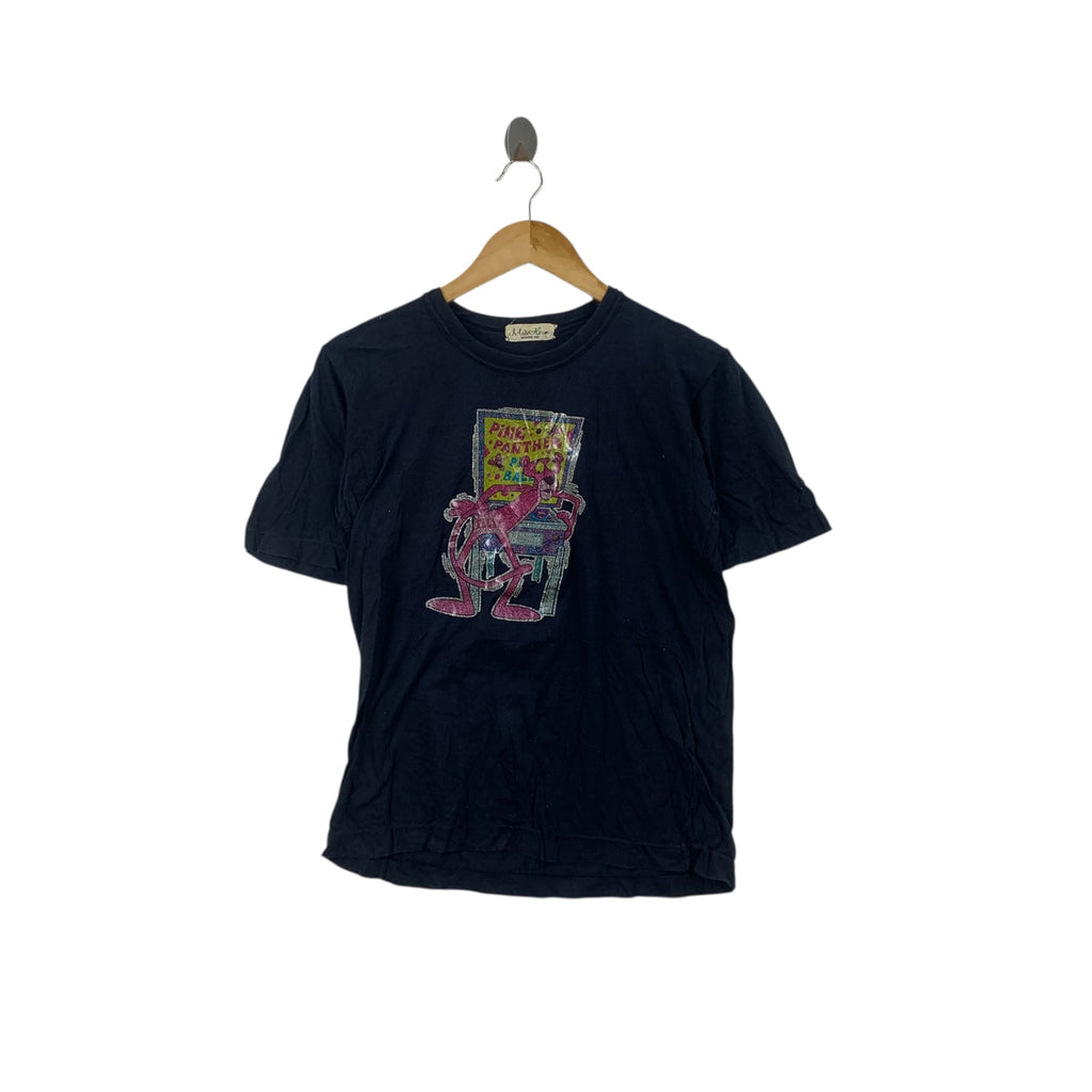 Vintage 80s PINK PANTHER CARTOON Iron On Logo Tee Shirt Top Movie Film
