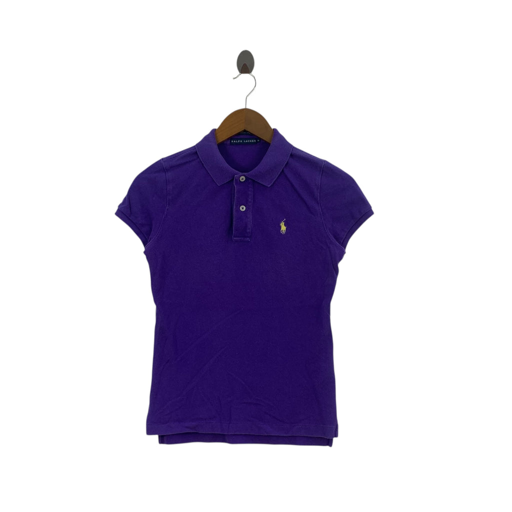 Vintage POLO RALPH LAUREN Skinny Fit Small Pony Tee Shirt Top Purple