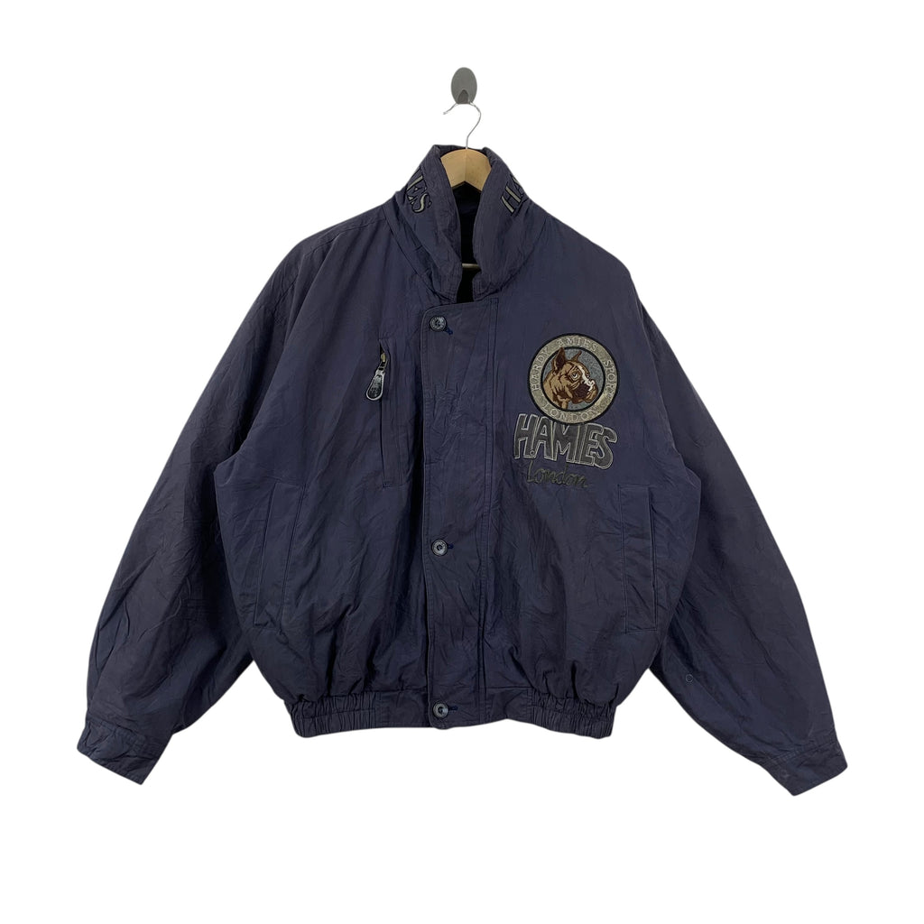 Vintage HARDY AMIES LONDON Bulldog Bomber Jacket Puffer Windbreaker