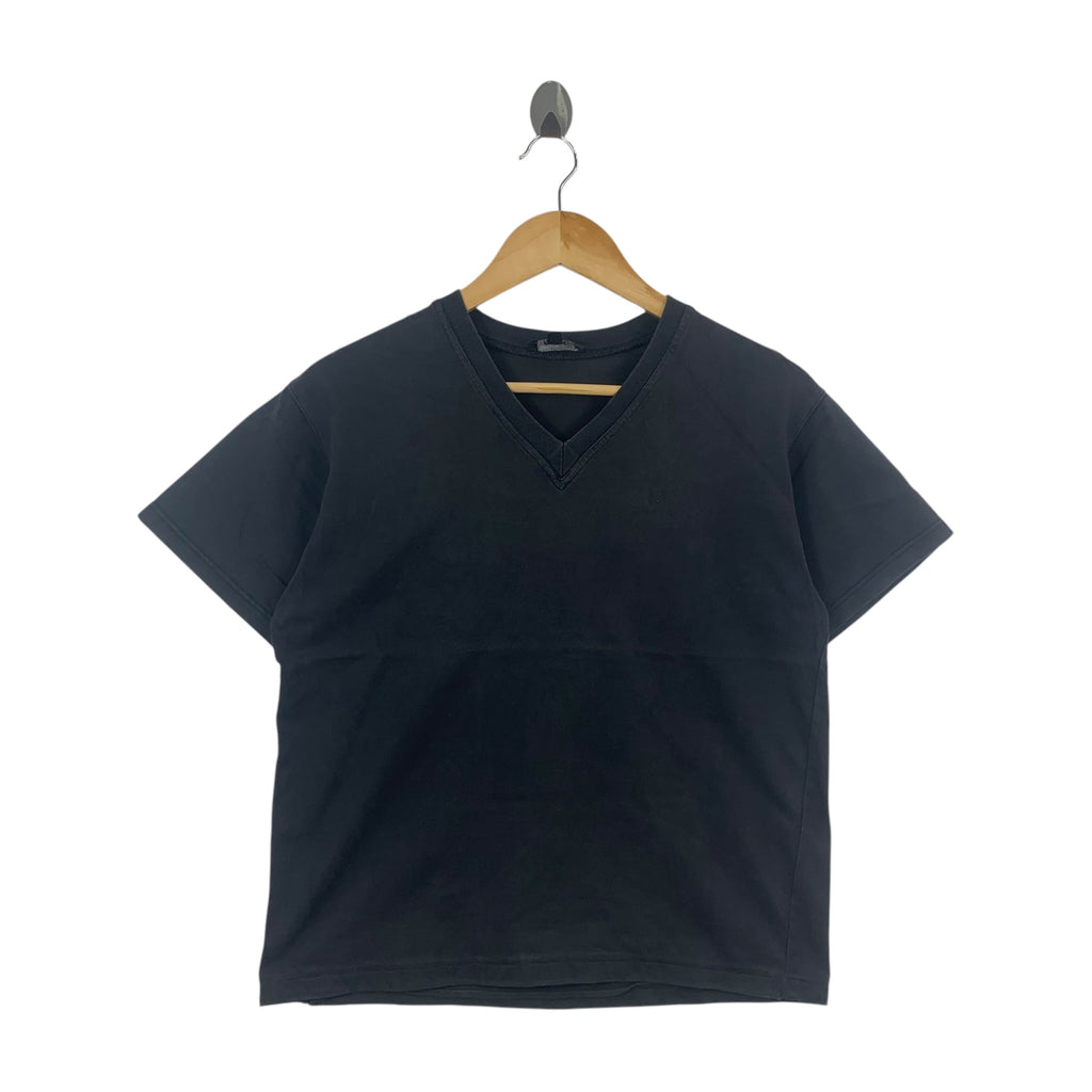 APC PARIS Rue De Fleurus V Neck Tee Shirt Black Plain