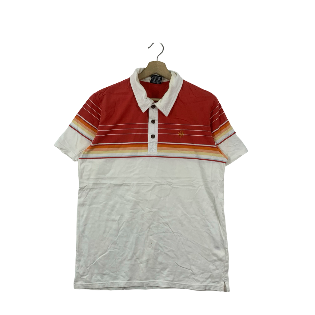 Vintage PEAKABOO HONOLULU HAWAII Stripe  Retro Design Polo Tee Shirt Top