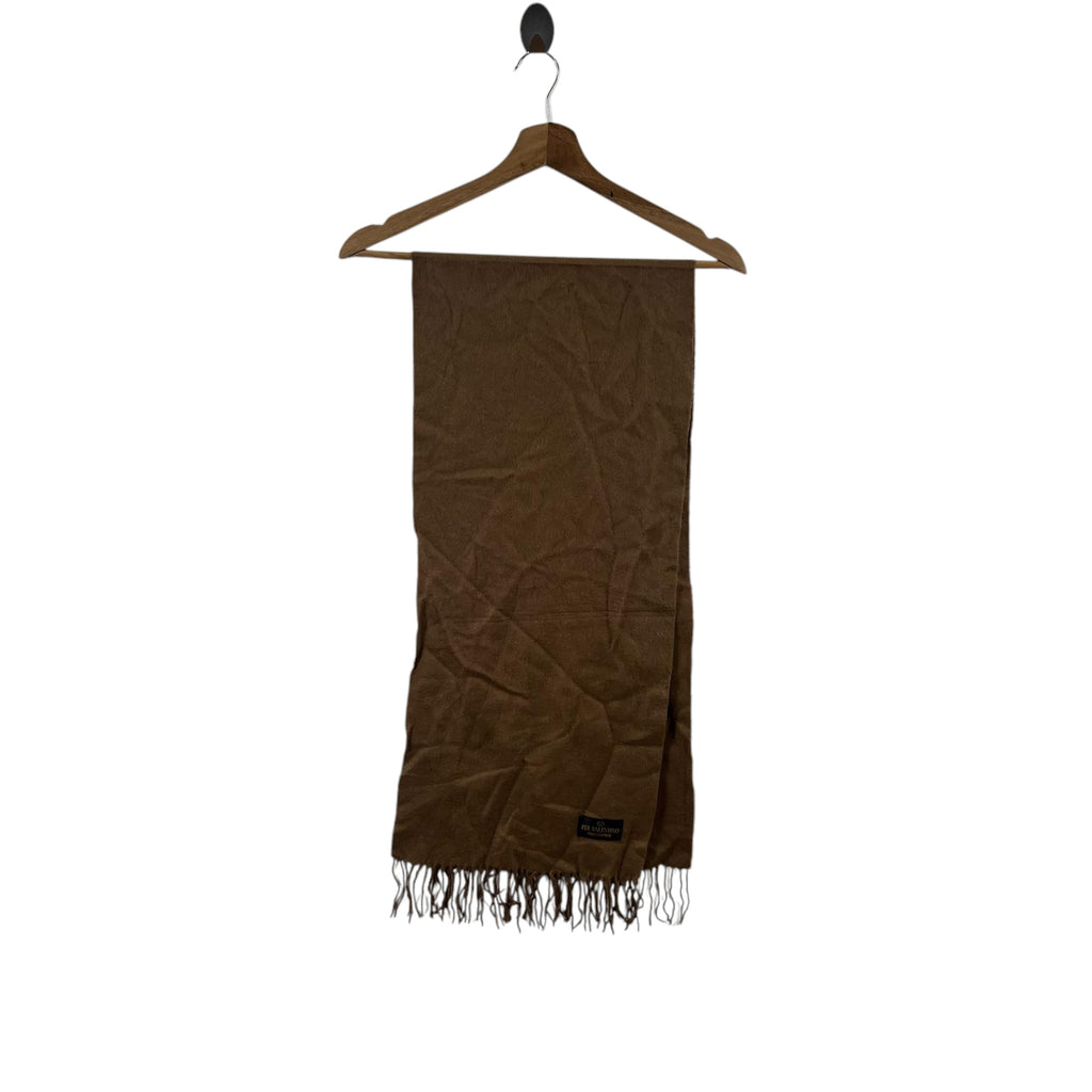 Vintage PER VALENTINO ITALY Cashmere Muffler Scarf Shawl Fringes