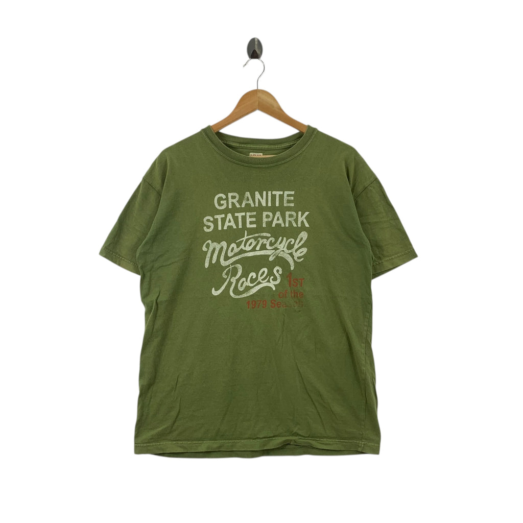 Vintage BARNS OUTFITTERS Granite State Park 1979 Tee Shirt Top Speed Way Season