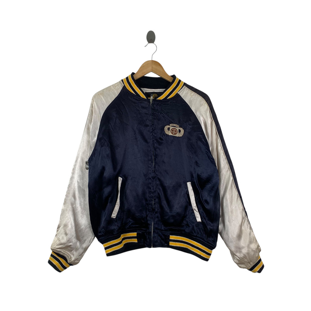 Vintage ALL AMERICANS AIRBORNE Military Sukajan Bomber Jacket Army Embroidered