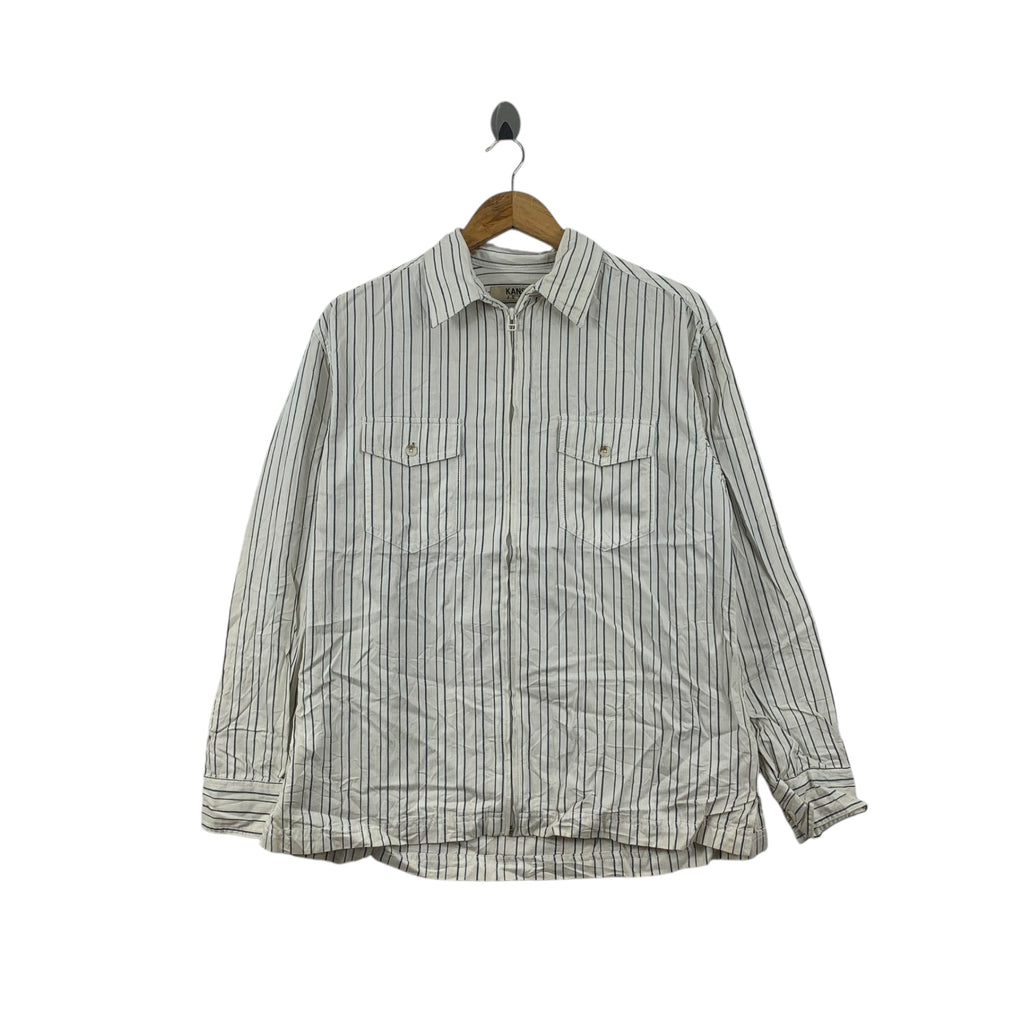 Vintage KANSAI YAMAMOTO JEANS Collection Zipper Jacket Striped Denim